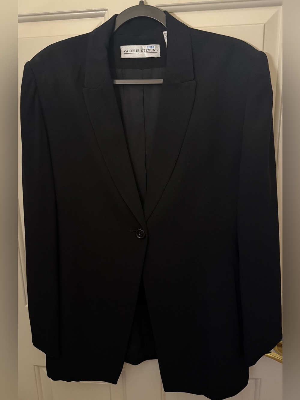 Valerie Stevens Jacket Blazer Black Single-Button Tailored Blazer Size -12 - Picture 3 of 12